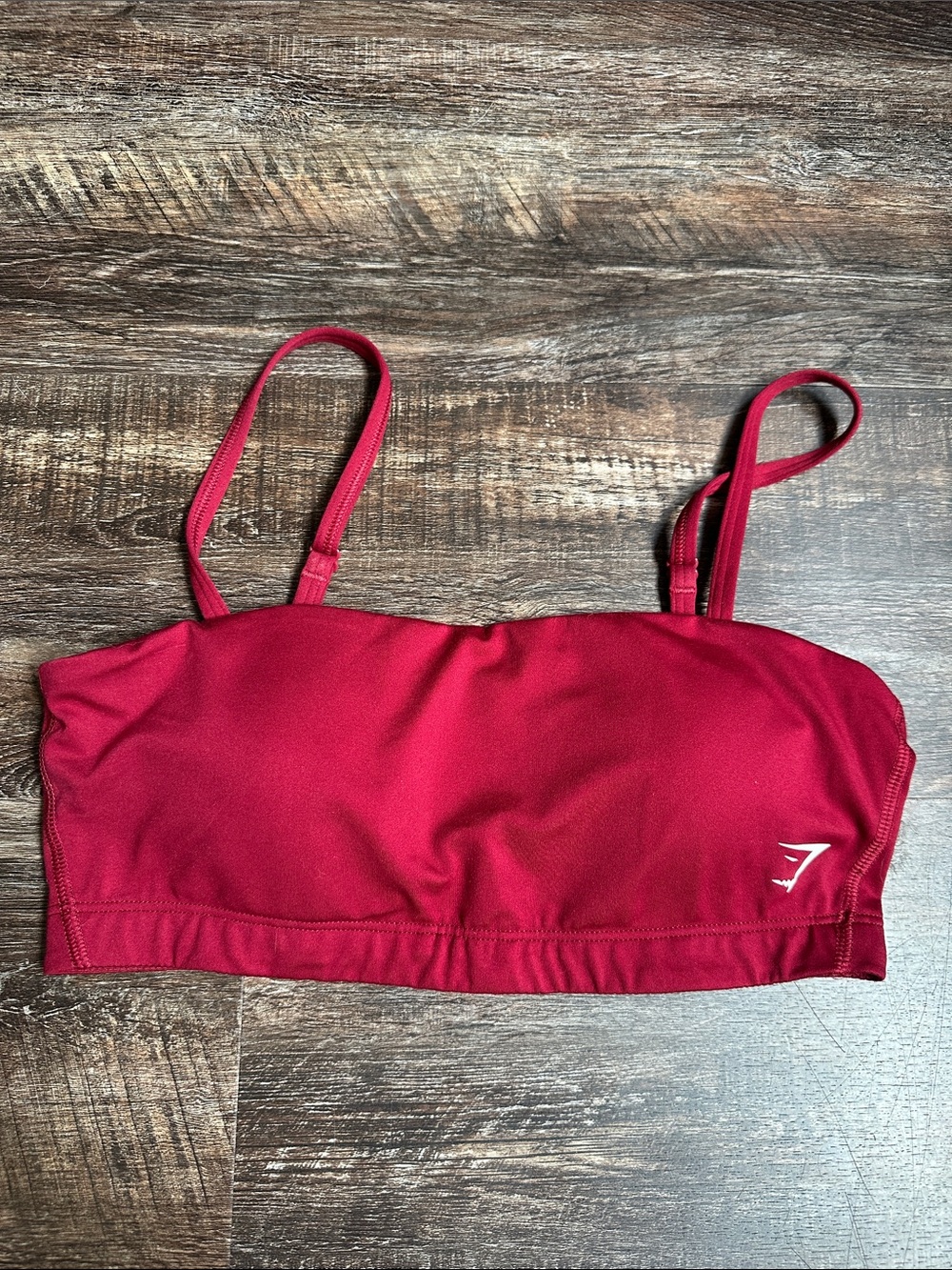 Gymshark Cherry Red Sports Bandeau Bra